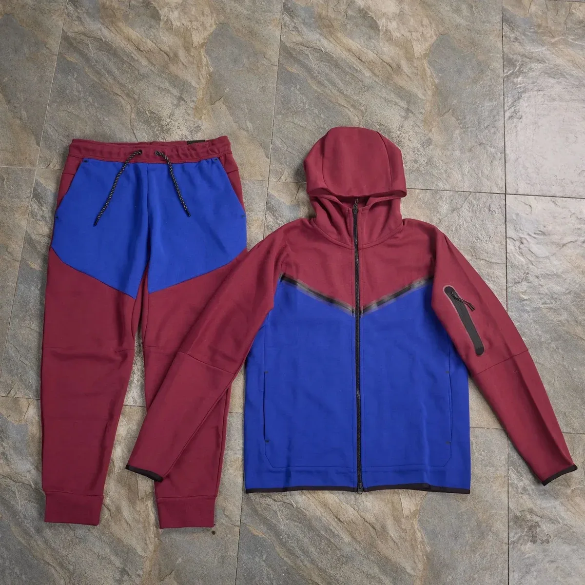 Nike Air Tech Fleece Red & Blue Tracksuit