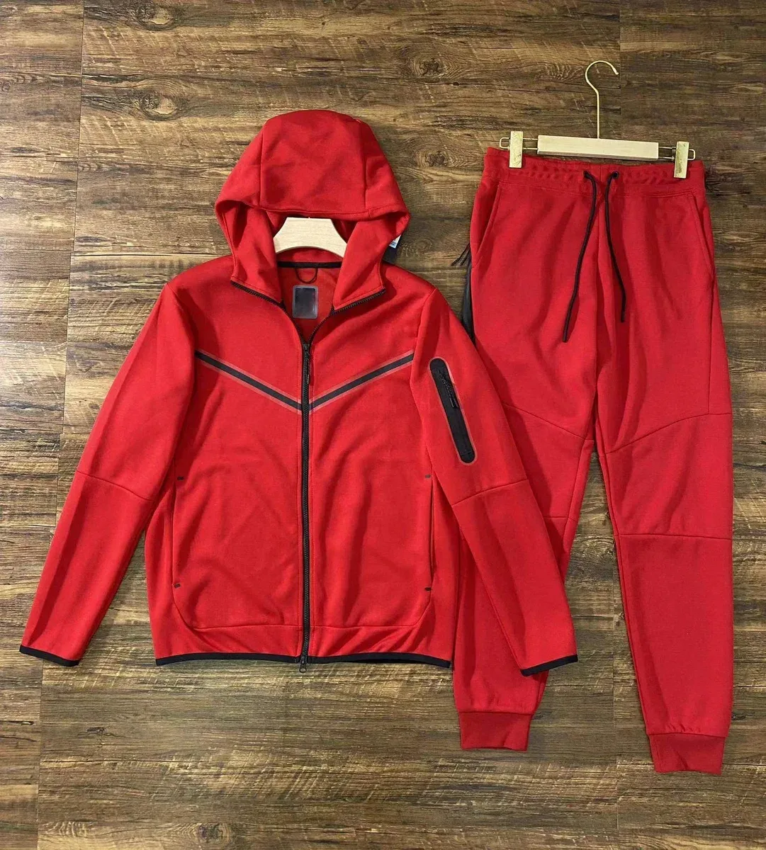 Red Tracksuit Set with Hoodie and Joggers