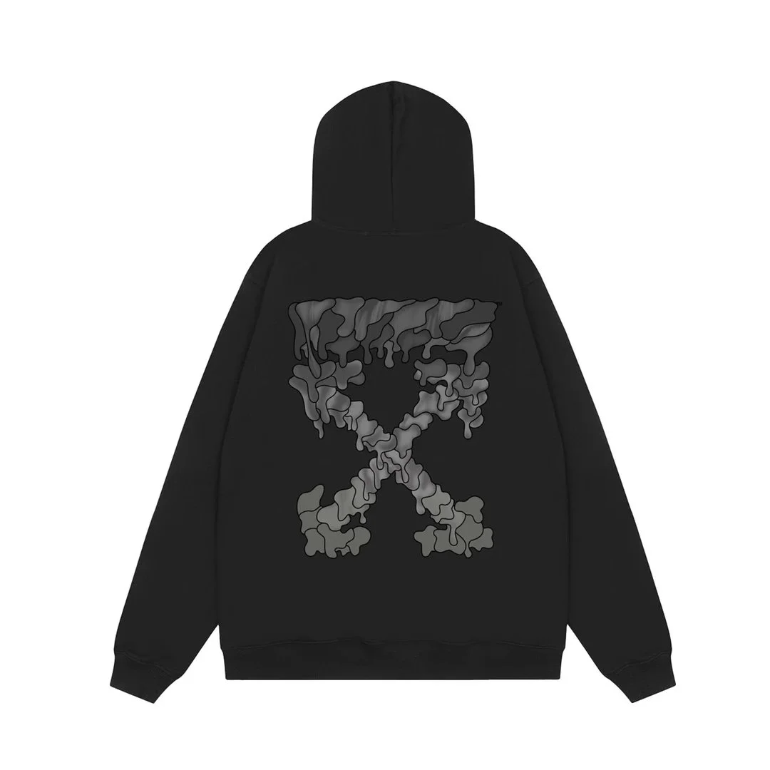 Off-White OW100 Hoodie Black Smoke Graphic Pullover