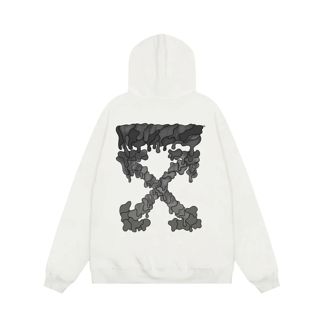 Off-White OW100 Hoodie White with Black X Print