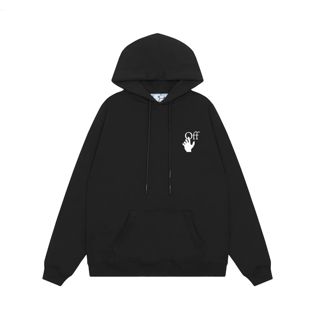 Off-White OW Hoodie Black Solid Sweatshirt