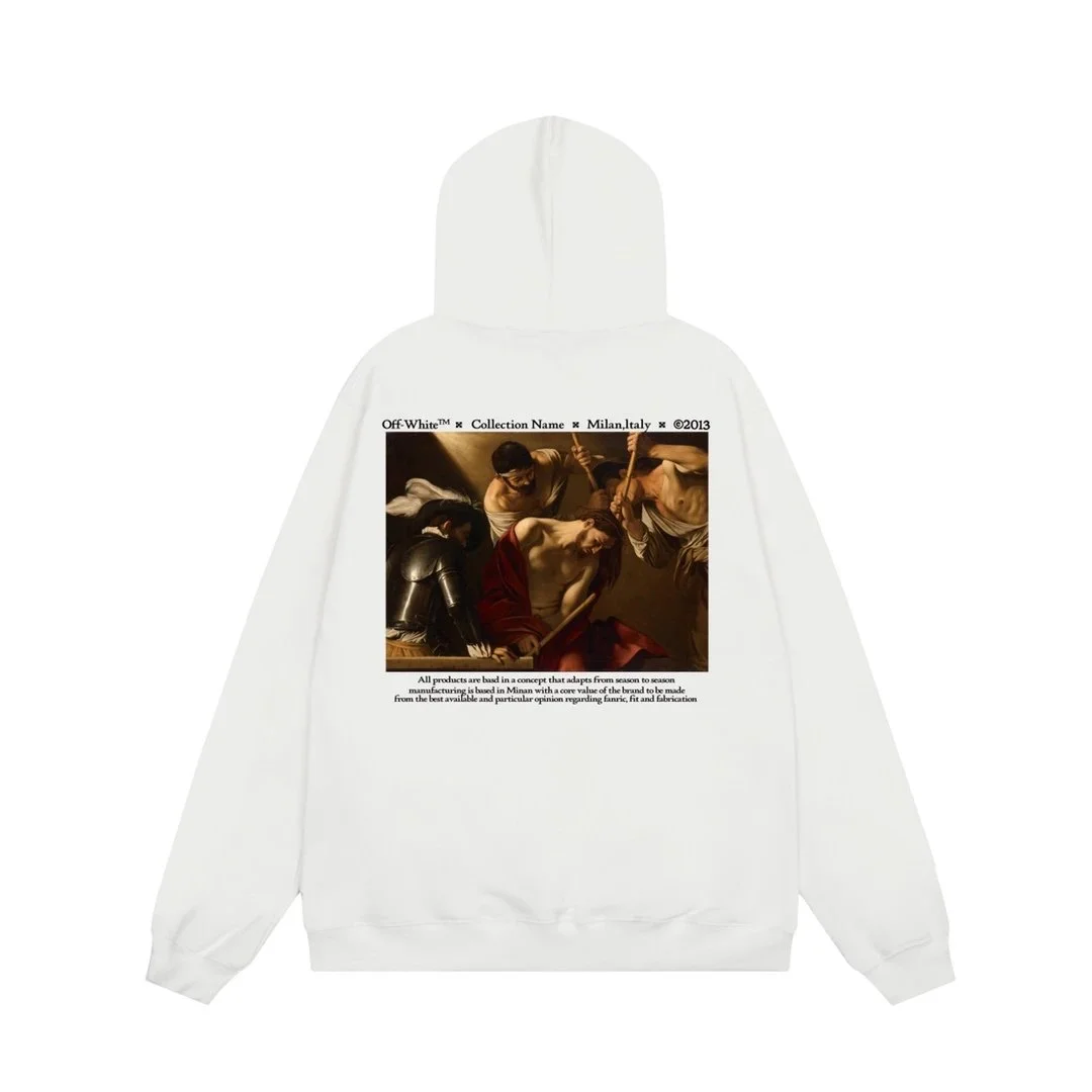 Off-White OW100 Hoodie White Art Print Top