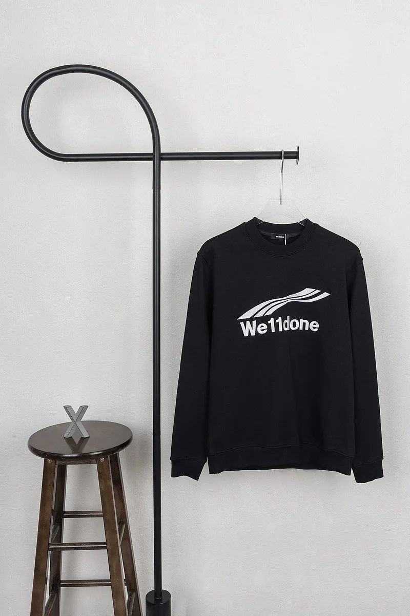 Black We11done Sweatshirt with Graphic Print