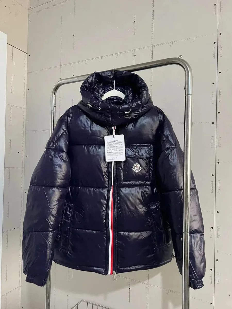Moncler Maya藏青红条羽绒服