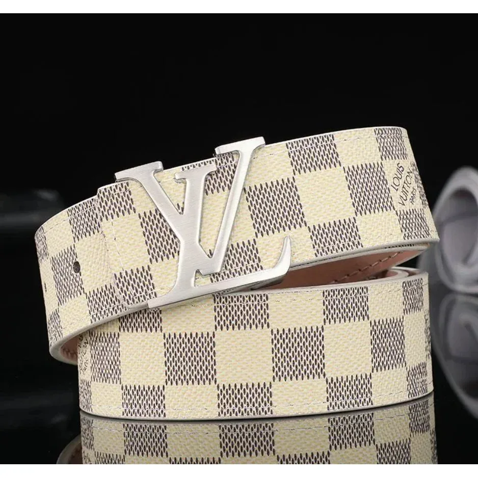 Louis Vuitton Damier Ebene Belt Brown/White