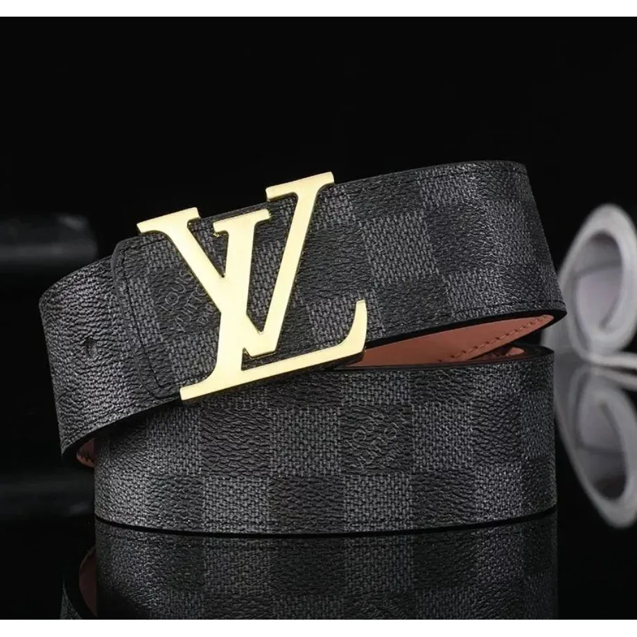 Louis Vuitton Damier LV Buckle Belt Black