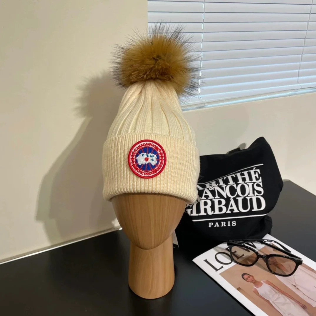 Canada Goose Arctic Program Beanie Cream with Fur Pom