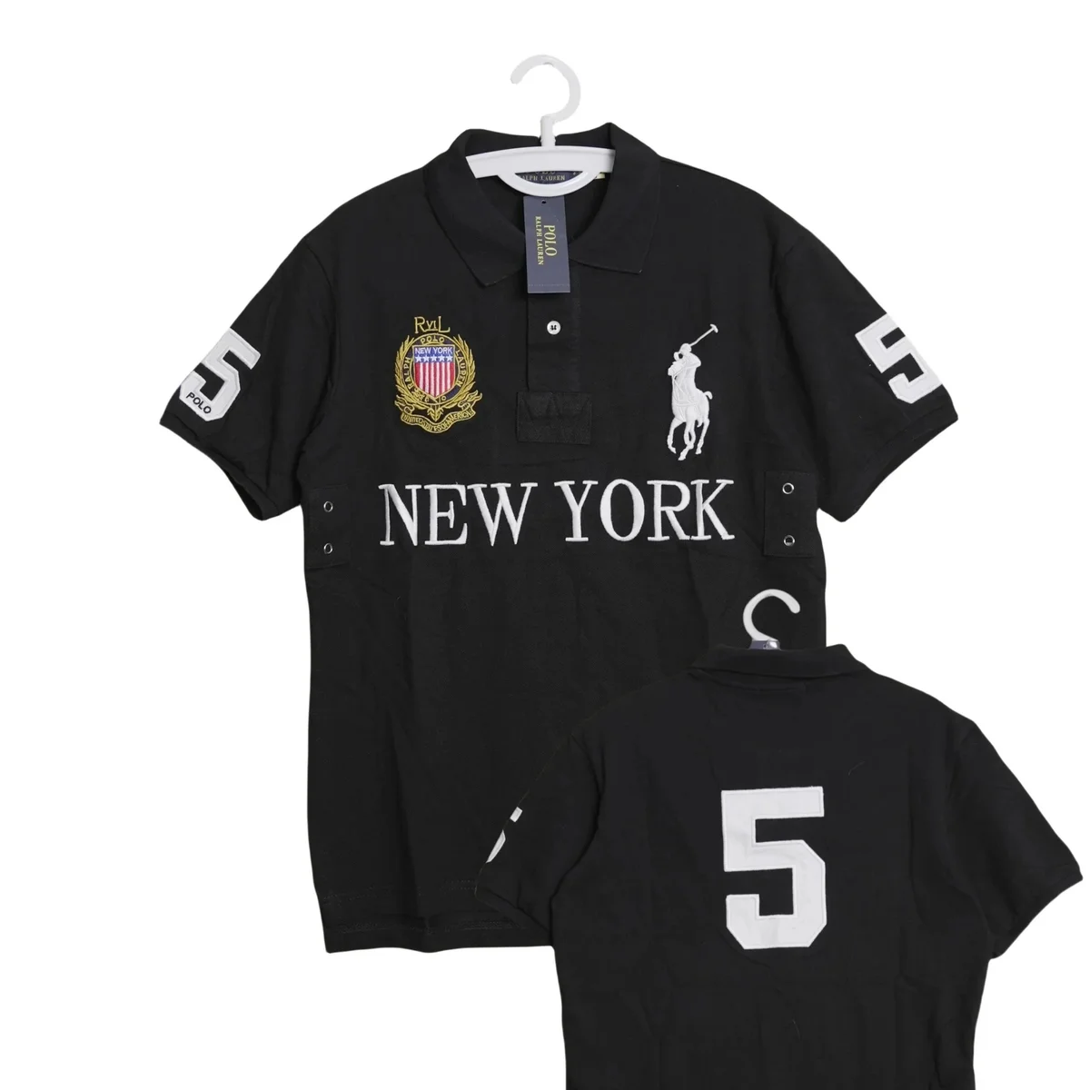 Polo Ralph Lauren Big Pony New York Black Polo Shirt