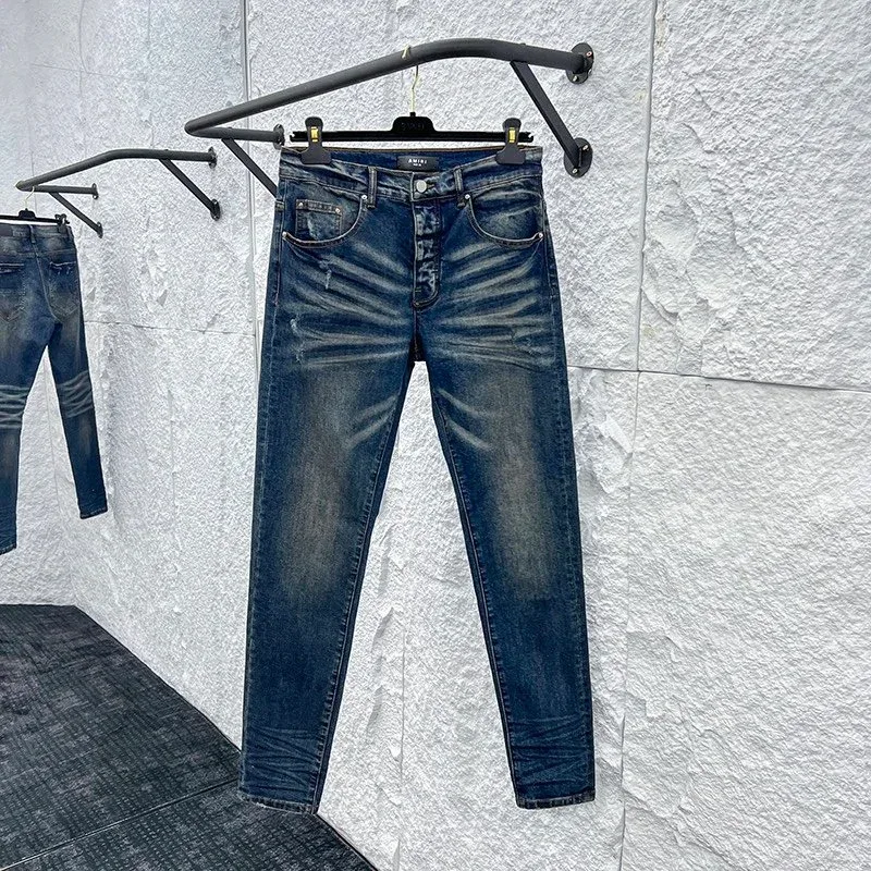 Slim Fit Distressed Denim Jeans