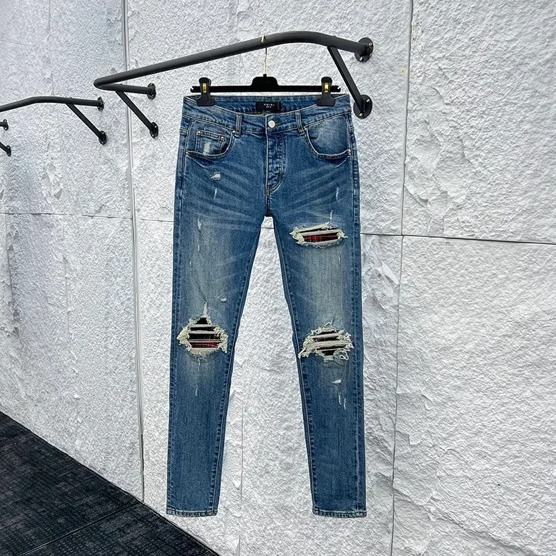 Distressed Denim Jeans Slim Fit