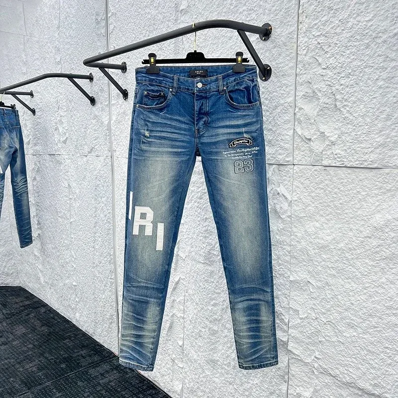 Slim Fit Denim Jeans with Graphic Print