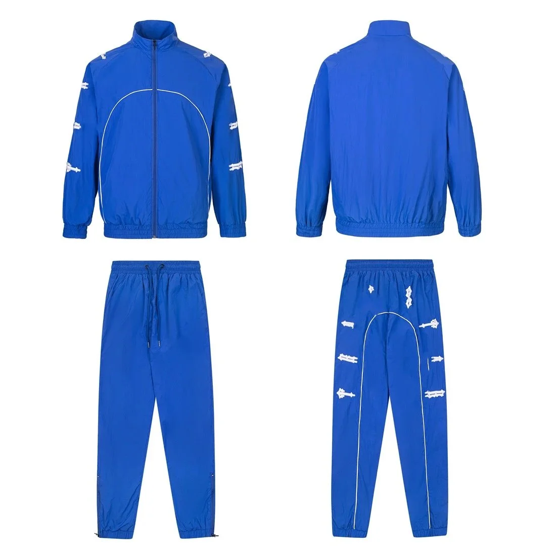 Blue Tracksuit Set with White Accents