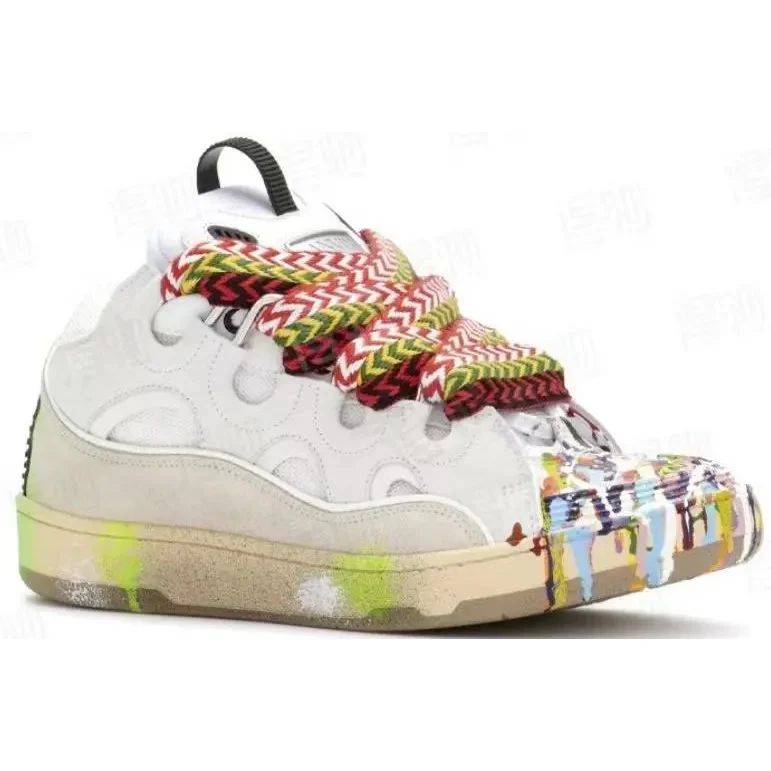 Unisex Paint Splatter Sneakers White