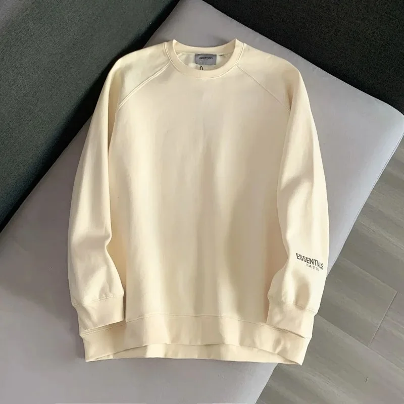 Essentials Off-White Beige Crewneck Sweatshirt