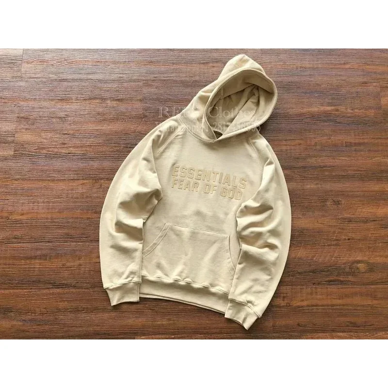 Fear of God Essentials Beige Hoodie