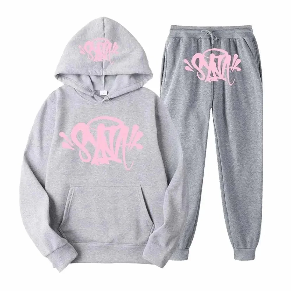 Streetwear Set DD-12 Grey with Pink Graffiti Print