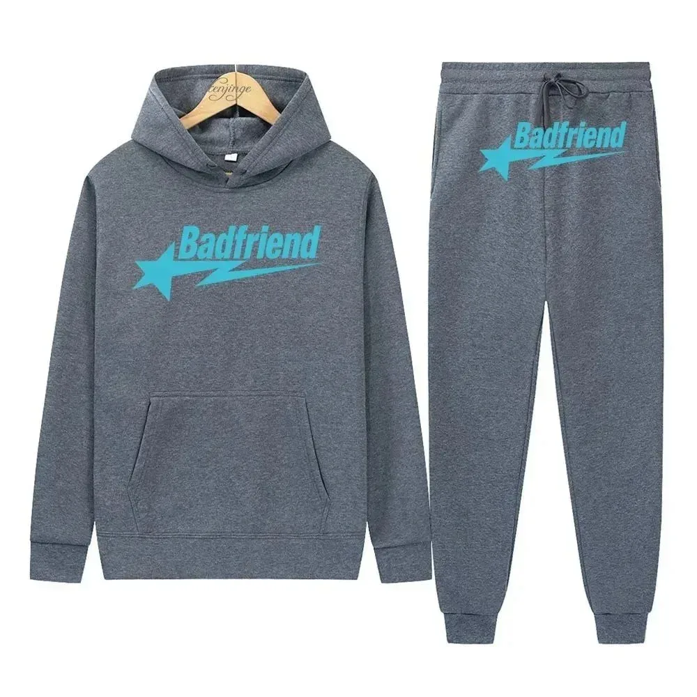 Badfriend DD-17 Grey 'Badfriend' Logo Tracksuit