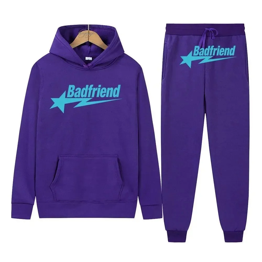 Badfriend DD-26 Purple 'Badfriend' Hoodie & Pants Set