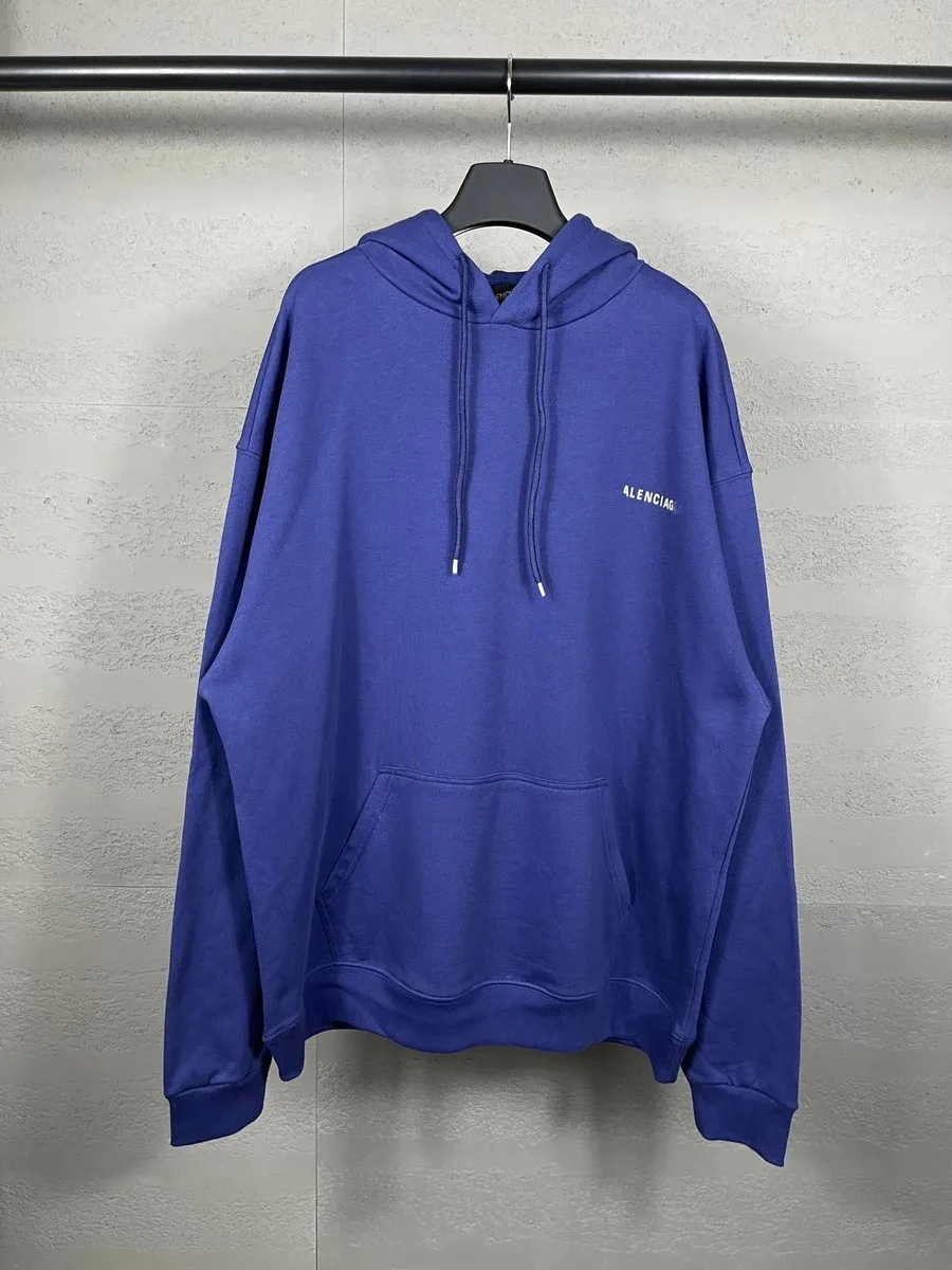 Balenciaga Blue Hoodie with Alenciac Logo