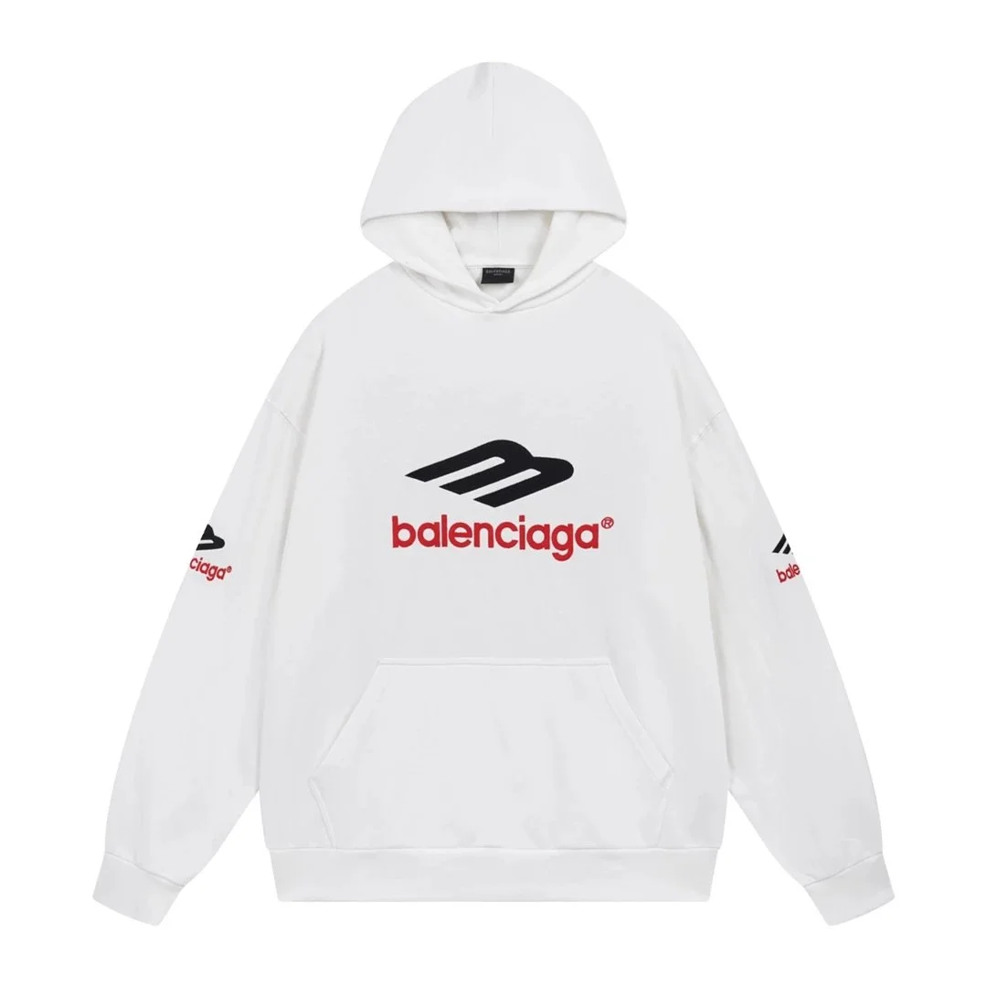 Balenciaga White Logo Hoodie