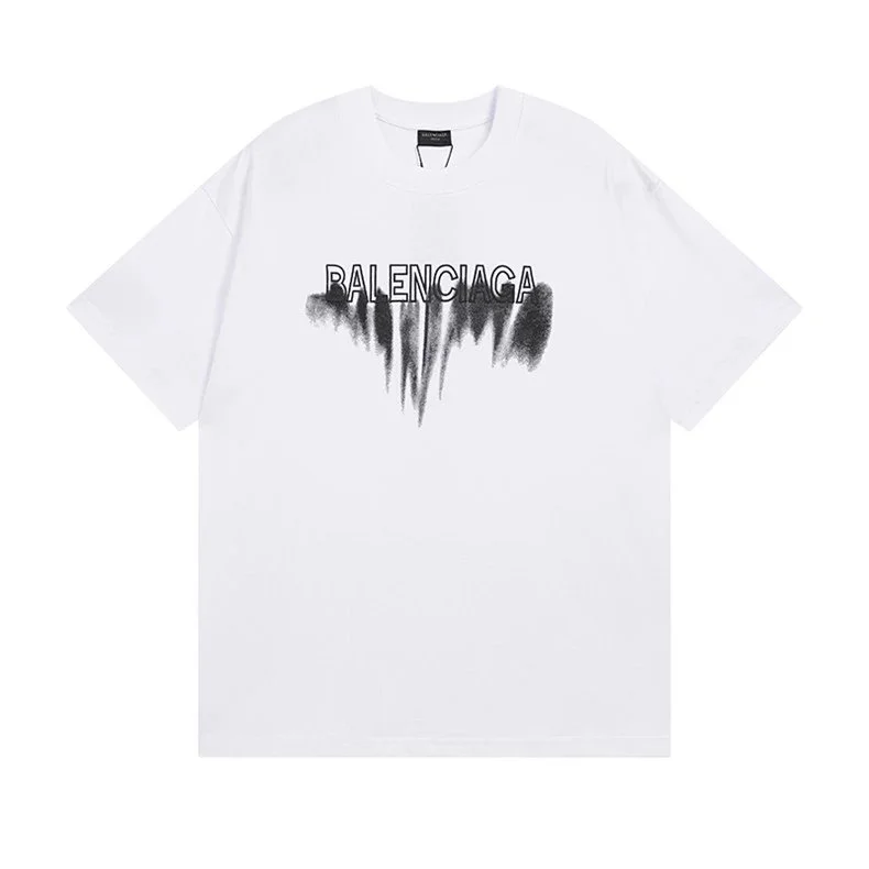 Balenciaga White Logo Print T-Shirt