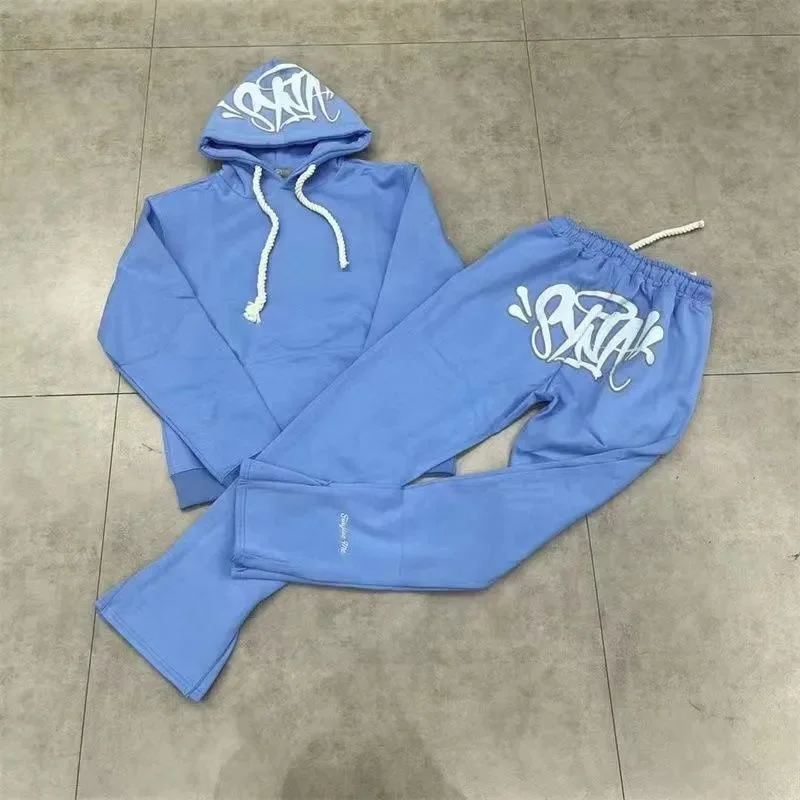 Blue Graffiti Hoodie & Pants Set T30 Tracksuit