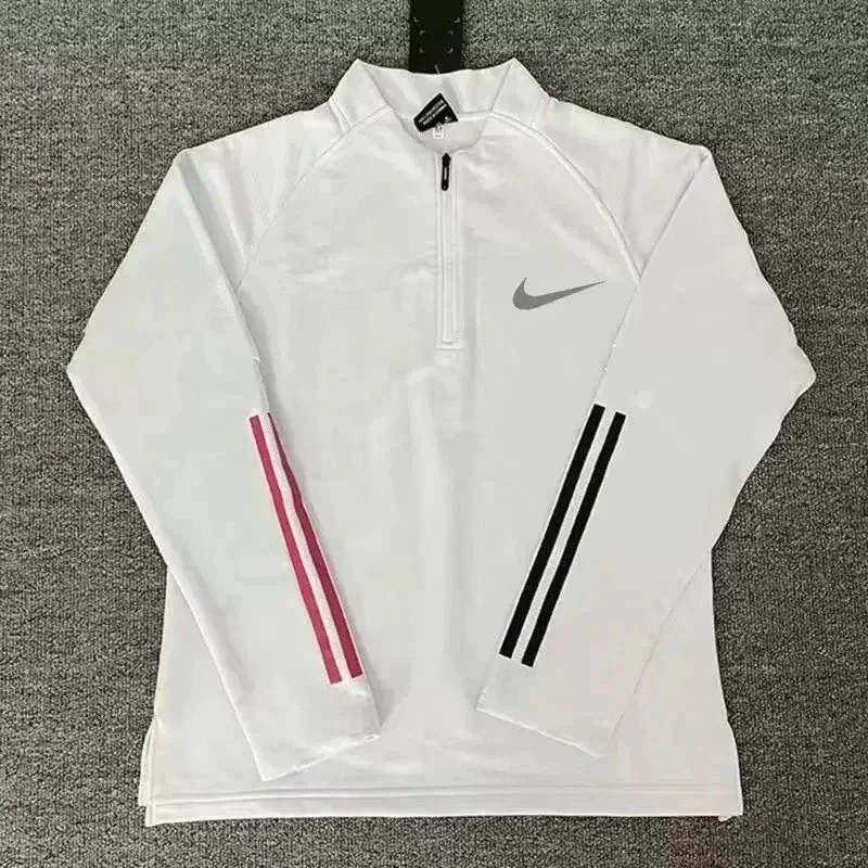 Nike Air Tech Fleece White with Red & Black Stripes Top