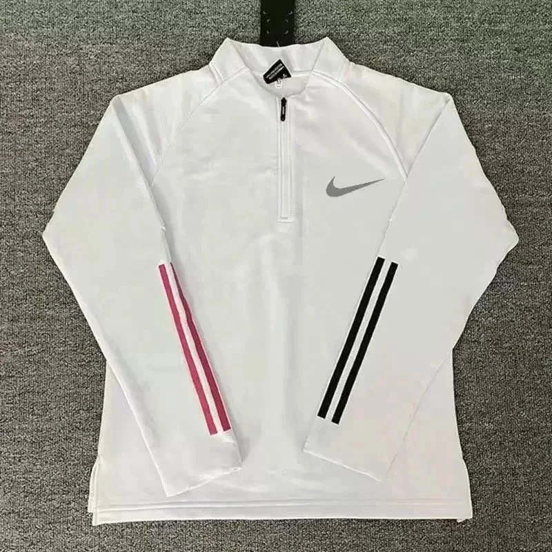 Nike Air Dri-FIT White with Red/Black Stripes Top