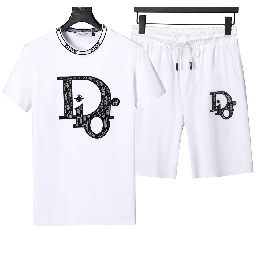 Dior Classic Logo White T-Shirt & Shorts Set