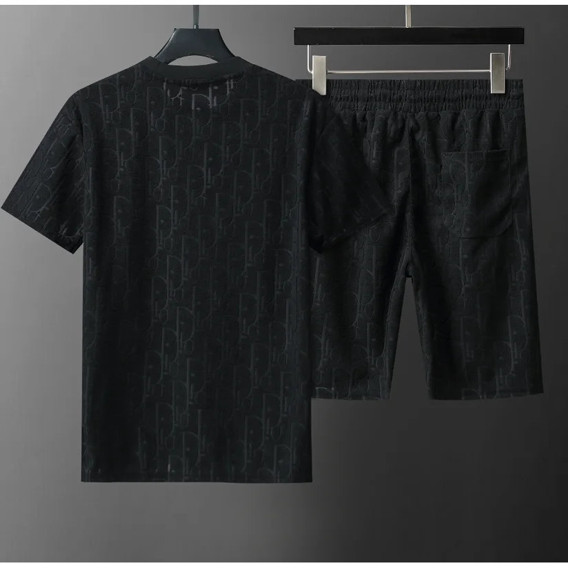 Dior Classic Logo Black T-Shirt & Shorts Set