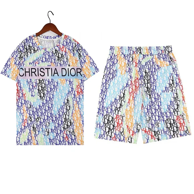 Dior Printed T-Shirt & Shorts Set Multicolor Co-ord Set