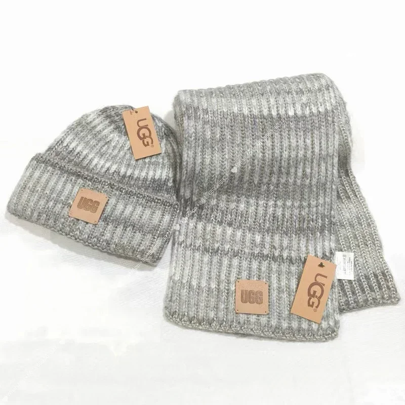 UGG Grey Beanie & Scarf Set
