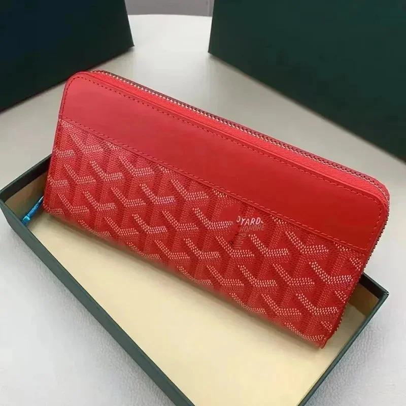 Goyard Red Goyardine Zip Wallet