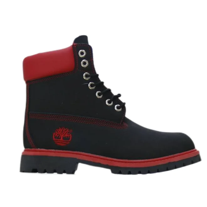 Timberland 6-Inch Premium Black/Red Boots