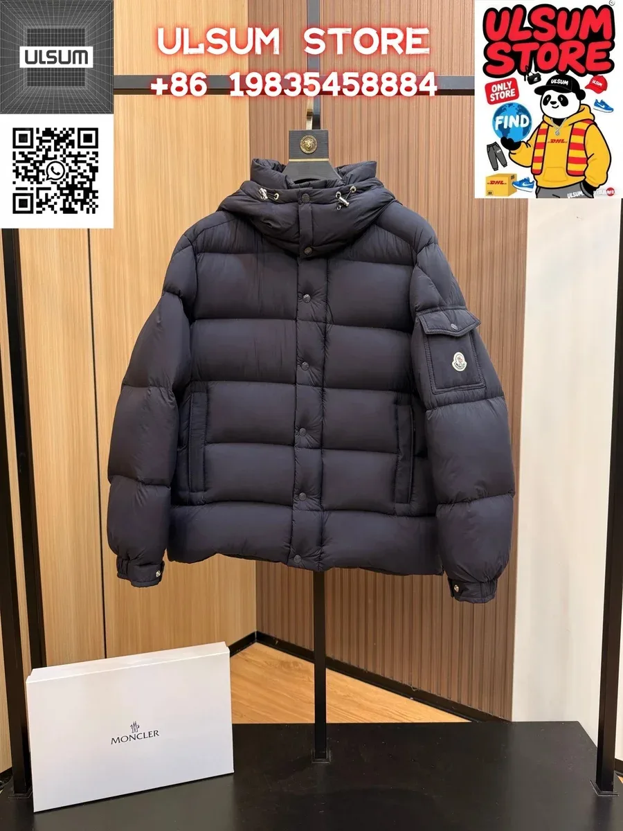 Moncler Maya Hooded Puffer Jacket Navy