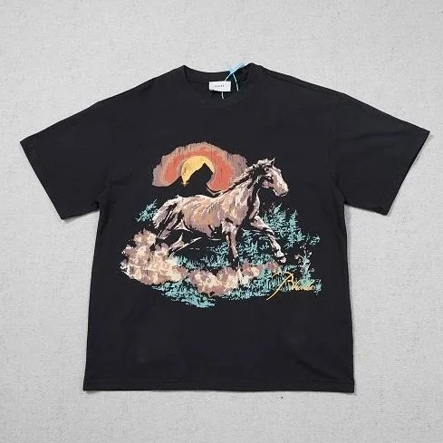 Black Horse Print T-Shirt