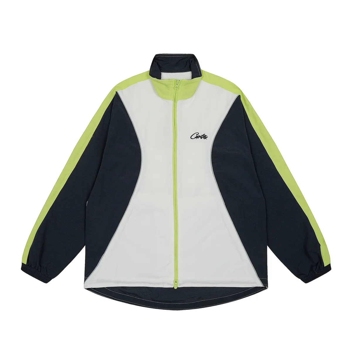 Color Block Track Jacket White/Black/Lime