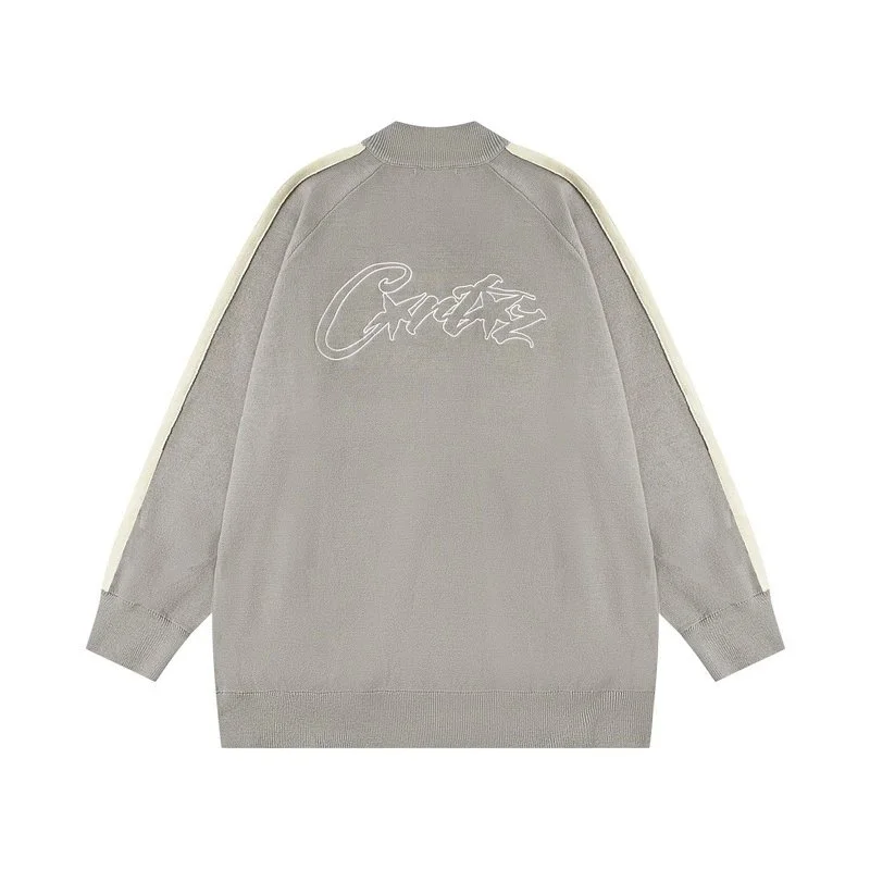 Curtiz Grey with Cream Stripes Knit Sweater