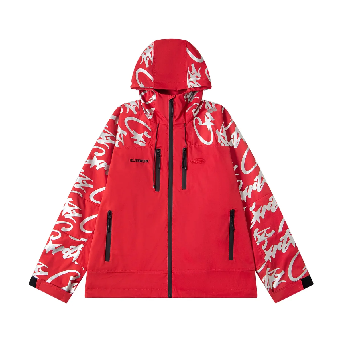 Red ELITWORK Graphic Print Jacket