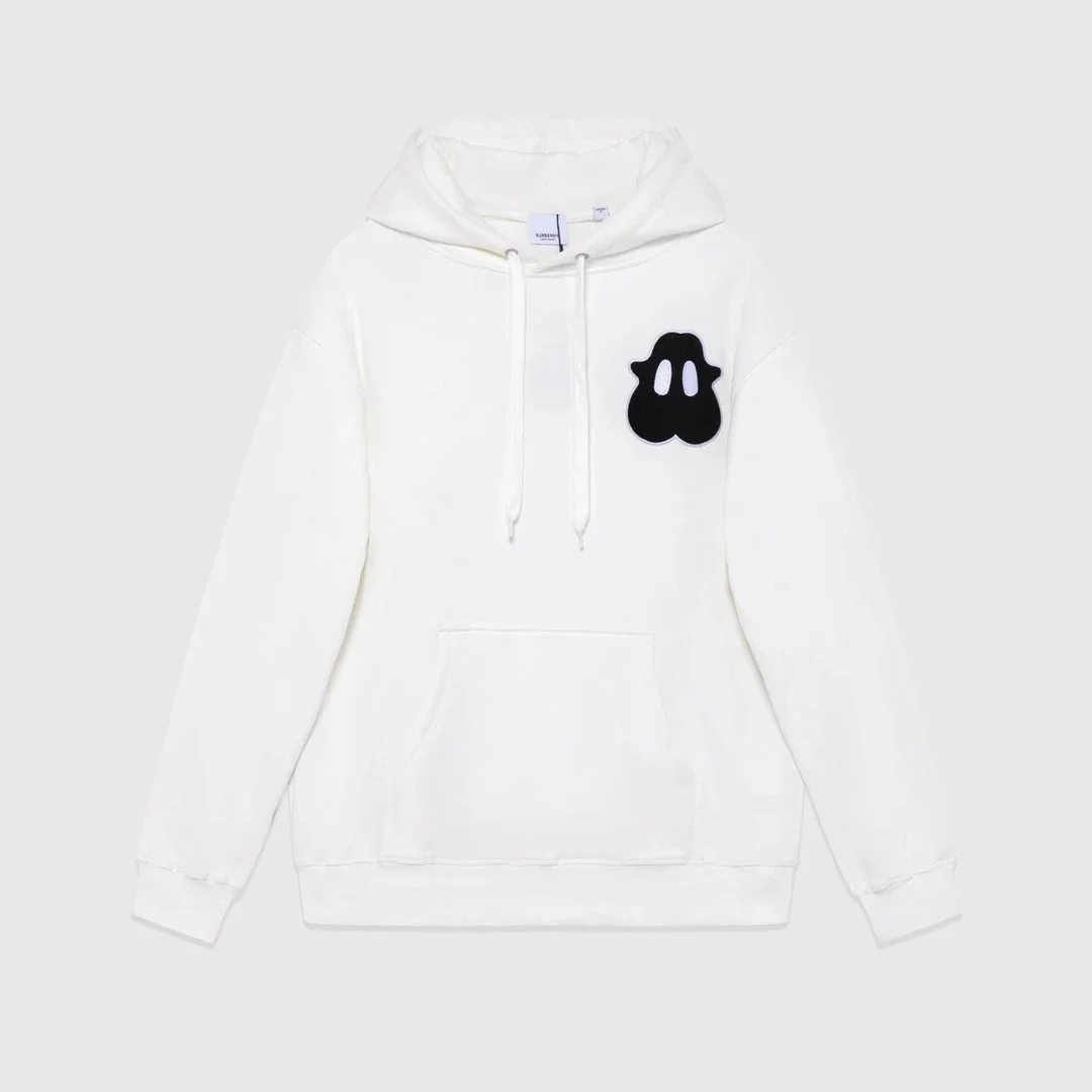 White Ghost Patch Hoodie