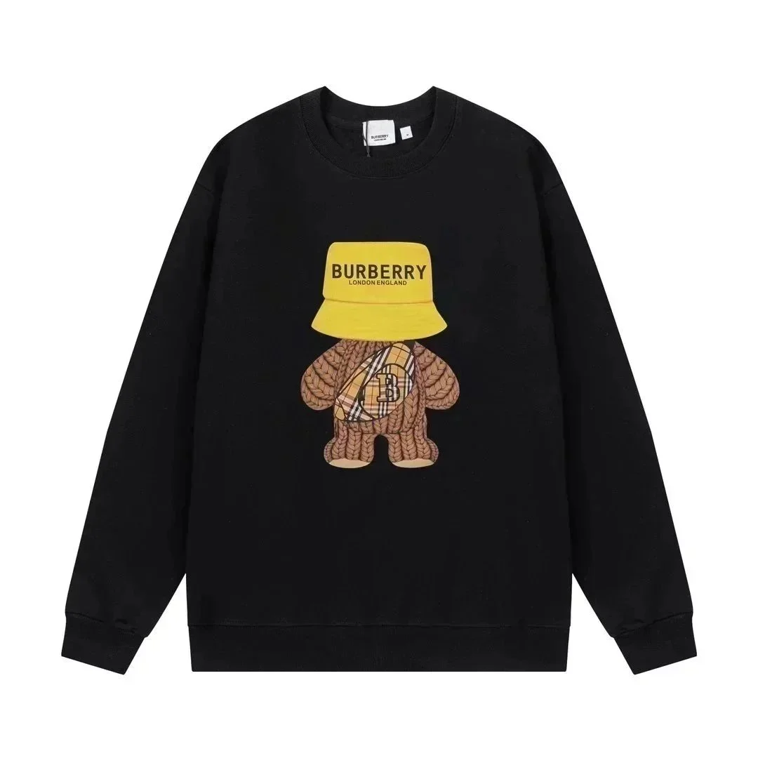 Burberry Bear Print Black Long Sleeve T-Shirt