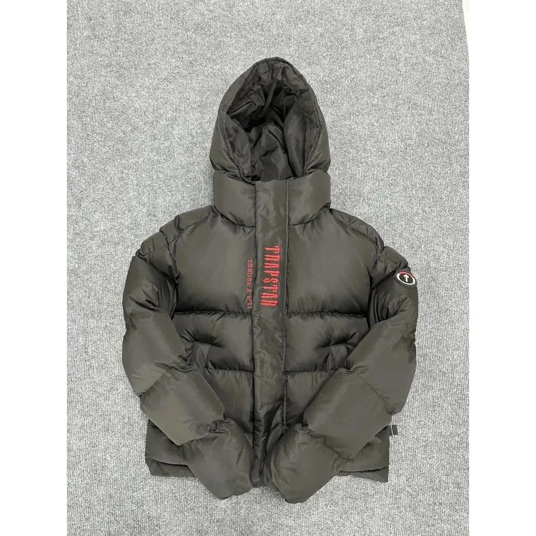 Trapstar Black Red Logo Puffer Jacket