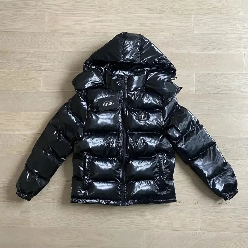 Black Glossy Parka with Hood 31