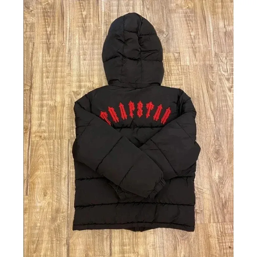 Trapstar Black Red Embroidered Hooded Parka