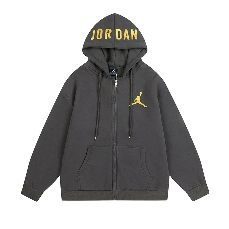 Jordan Air Jordan Zip-Up Hoodie Dark Grey/Yellow