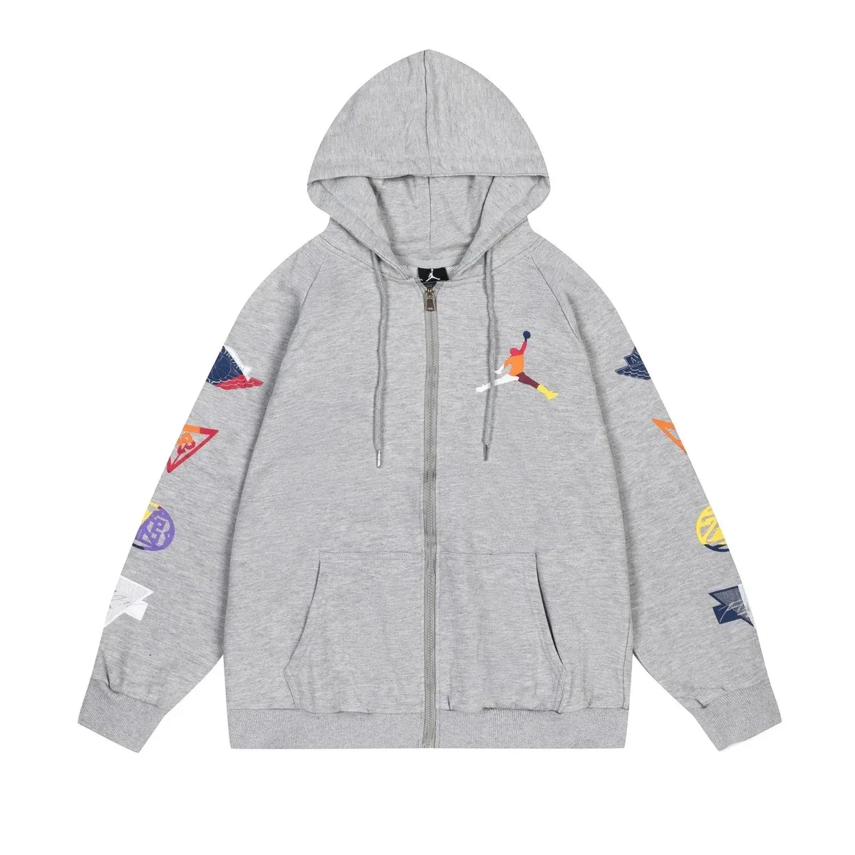 Jordan Air Jordan Jumpman Grey Hoodie with NBA Logos