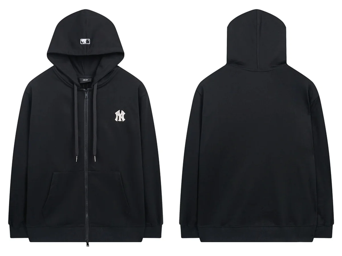 Black NY Yankees Zip-Up Hoodie