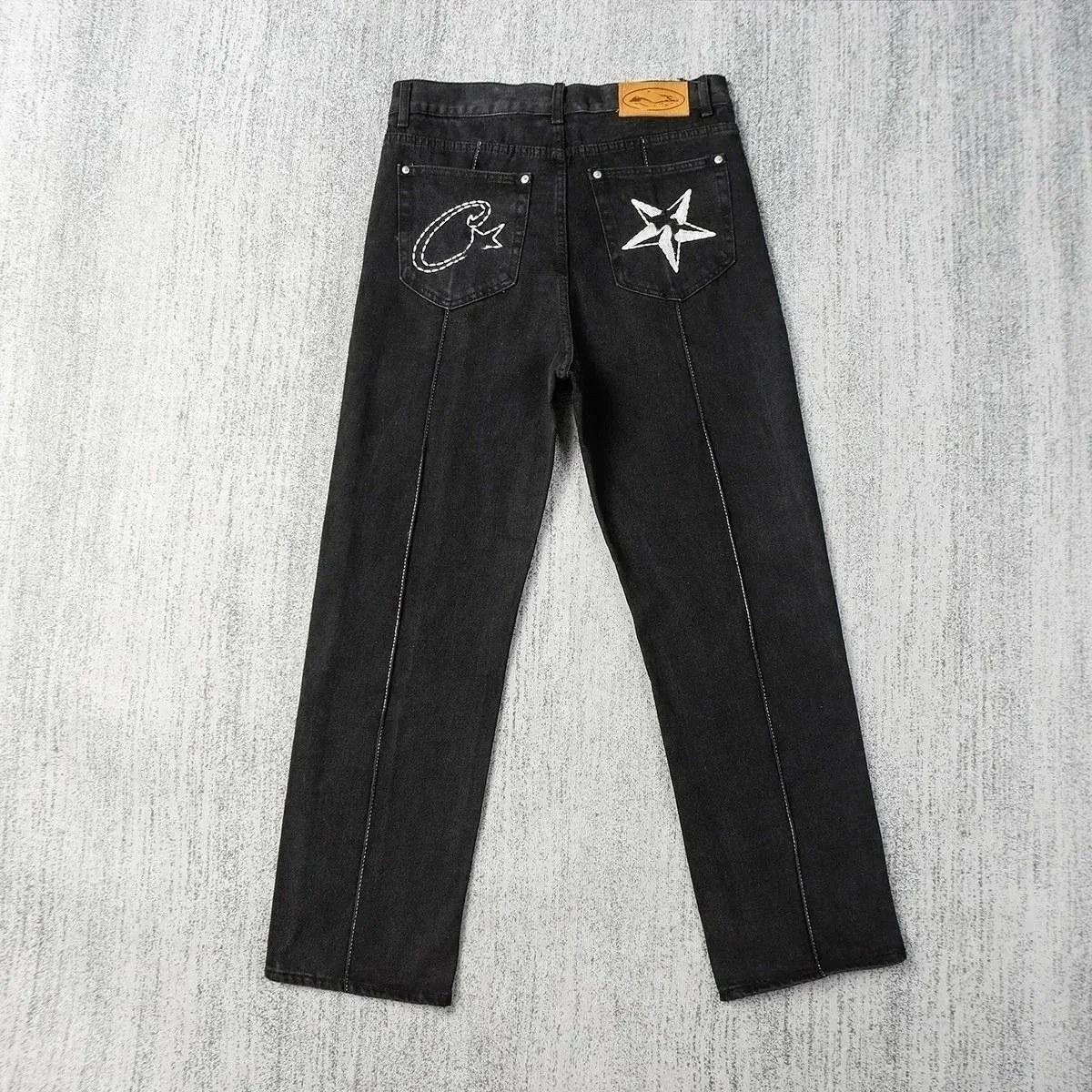 Black Star Embroidered Jeans