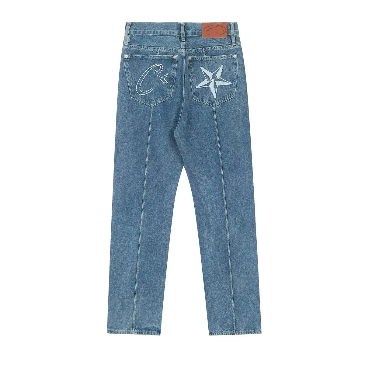 Unisex Jeans with Star & C Logo Embroidery
