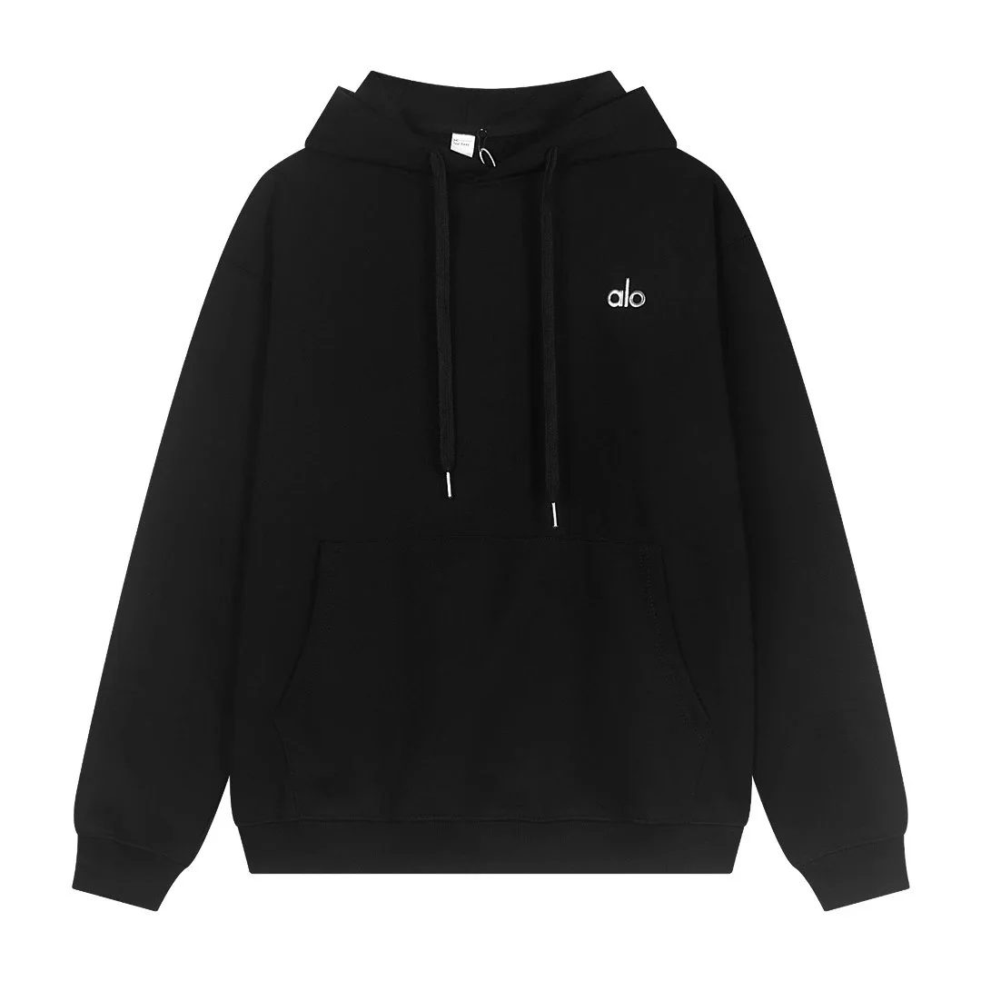 Alo Black 'alo' Embroidered Hoodie